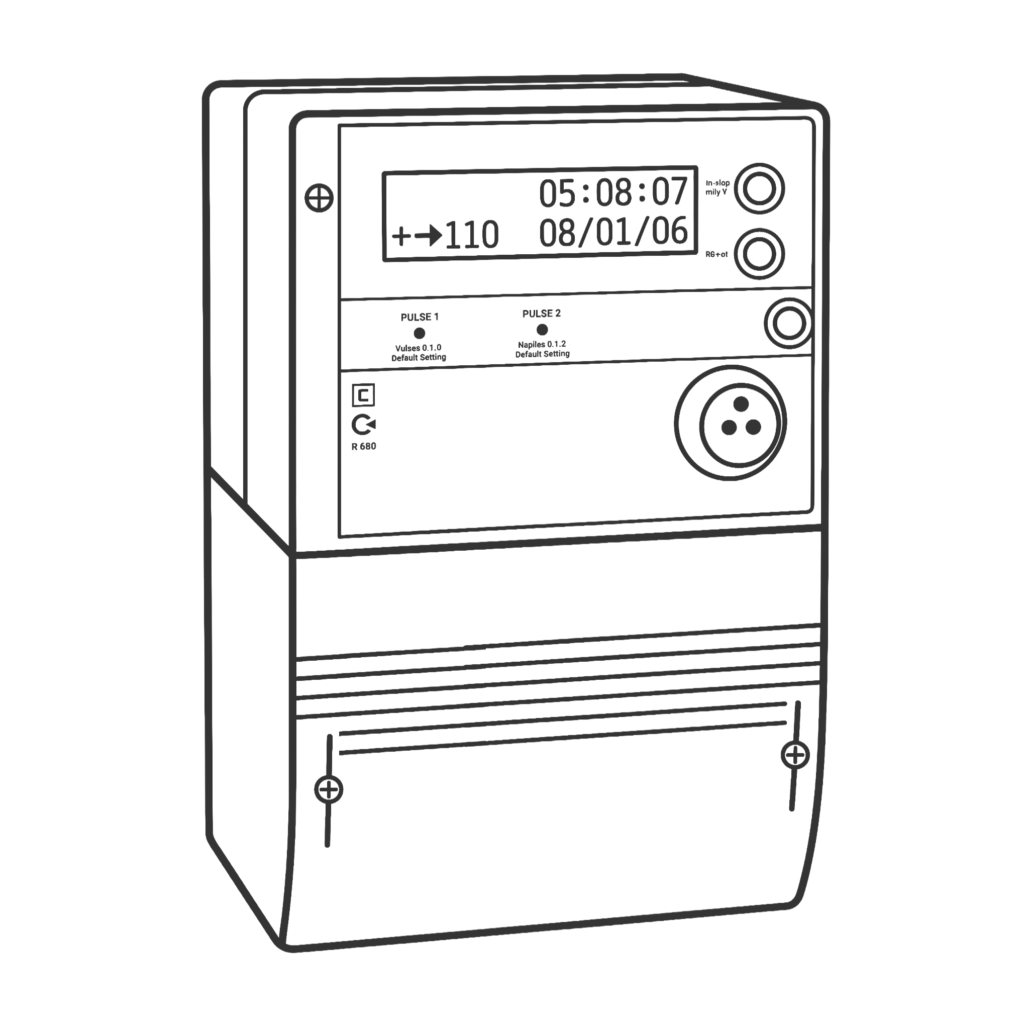 digital meter vector icon 2k gray